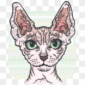 Hairless Cat Coloring Pages, HD Png Download - cat vector png