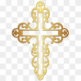 Golden Cross Clipart - Clip Art Golden Cross, HD Png Download - crucifix png