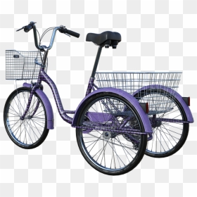 3 Wheel Purple Bike, HD Png Download - tricycle png
