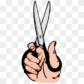 Scissors And Hand Clip Arts - Hand Scissors Line Art, HD Png Download - scissors clipart png