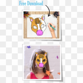 Free Horse Mask Coloring Activity For Your Kids Try - Portable Network Graphics, HD Png Download - horse mask png