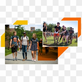 Collage Of Students Walking And Participating In A - Walking, HD Png Download - students walking png