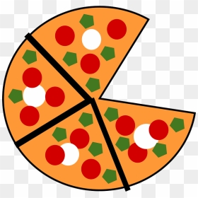 Pizza Clipart - 1 5 Pizza Fraction, HD Png Download - pizza clipart png