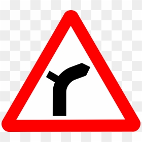Junction On Bend Ahead Sign, HD Png Download - street signs png