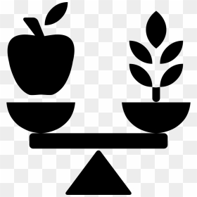 Eating Healthy Food Png Black And White - Balanced Diet Icon Png, Transparent Png - healthy food png