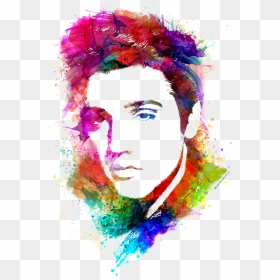 Elvis Presley Watercolor King Youth T Shirt - Elvis Watercolor, HD Png Download - elvis png