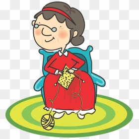 Woman Knitting Png - Grandmother Sewing Clipart, Transparent Png - knitting png