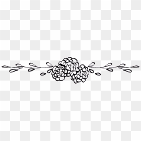 Line Art, HD Png Download - black flower png