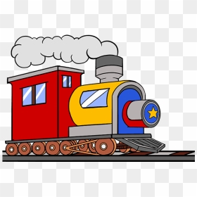 Drawing Train Steam Engine - Train Drawing With Color, HD Png Download - steam train png