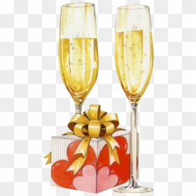 Happy Birthday Champagne, HD Png Download - champagne toast png