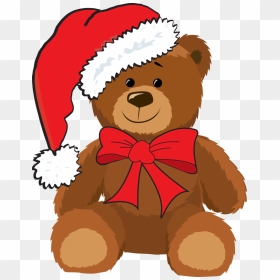 Christmas Bear Clipart Png Black And White Christmas - Christmas Teddy Bear Clipart, Transparent Png - bear clipart png