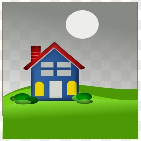 Cool-home Clip Arts - House And Moon Clipart, HD Png Download - grass hill png