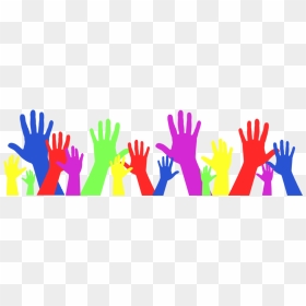 Transparent Colorful Hands Raised, HD Png Download - raised hands png