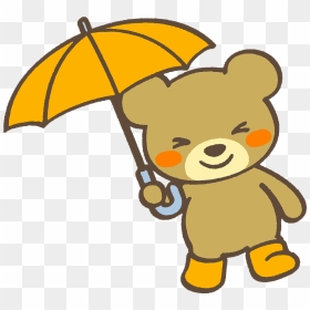 Cute Bear With Umbrella Clipart - Animals With Umbrellas Clipart, HD Png Download - cute bear png