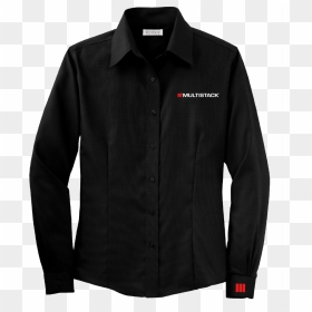 Dress Shirt Png Image - Black Gildan Long Sleeve Cotton, Transparent Png - black t-shirt png
