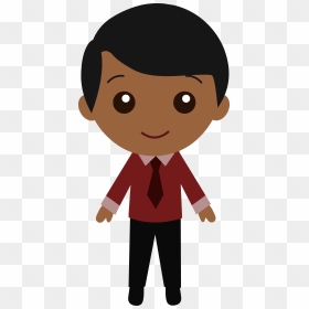 Black People Cliparts - Boy Cartoon Black Hair, HD Png Download - people clipart png