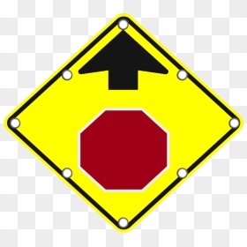 W3-1 Solar Stop Ahead Sign - Stop Sign Ahead Sign, HD Png Download - blank street sign png
