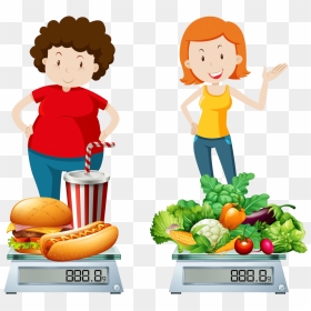 The Diet Plan - Healthy Person And Unhealthy Person, HD Png Download - healthy food png