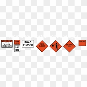 Construction Zone Signs - Road Closed Sign, HD Png Download - blank street sign png
