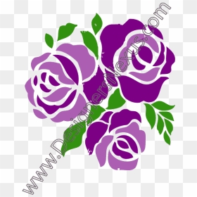 Purple Rose Clipart Three Rose - Purple Flower Clip Art, HD Png Download - rose vector png