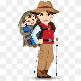 Hiking With Baby Cartoon , Png Download - Appalachian Female Hiker Clip Art, Transparent Png - hiking png