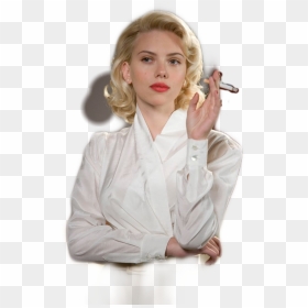 Transparent Scarlett Johansson Png - Scarlett Johansson Avec Cigarette, Png Download - scarlett johansson png
