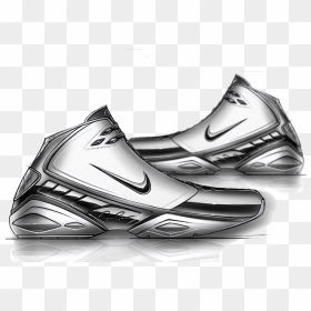 Shoe Nike Air Jordan Sneakers Drawing - Drawing Nike Shoes Sketch, HD Png Download - nike shoes png