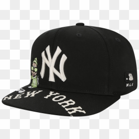 Outlet - Black White Side Patch Fitted Hats, HD Png Download - yankees hat png