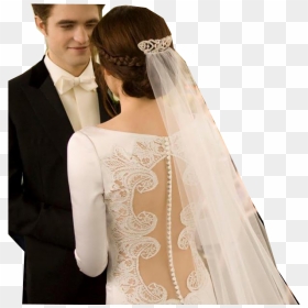 Bella Cullen Wedding Dress Carolina Herrera Wedding - Veil Vs No Veil, HD Png Download - veil png