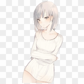 Image Result For Girl Hair Png - Cute Anime Girl With White Hair, Transparent Png - white hair png