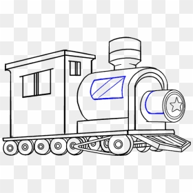 Train Easy To Draw, HD Png Download - steam train png