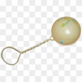 Celluloid Baby Rattle W Painted Flowers C 1920-30s - Chain, HD Png Download - baby rattle png