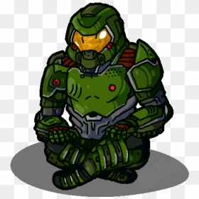 “ Sittin On The Floor Not Doin Much, Waiting For May - Doomguy Waiting, HD Png Download - doomguy png
