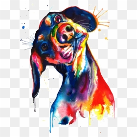 Canvas Watercolor Print Puppy Painting Dachshund Clipart - Dachshund Art, HD Png Download - dachshund png