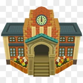 Transparent School Building Png - Animal Crossing: Happy Home Designer, Png Download - school building png