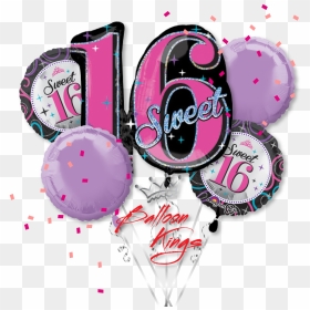 Sweet 16 Bouquet - Sweet 16th Birthday Balloon, HD Png Download - sweet 16 png
