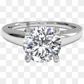 Round Double Band Engagement Ring - Channel Set Diamond Solitaire Ring, HD Png Download - diamond sparkle png
