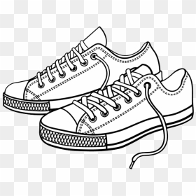 Coloring Shoes Tennis Shoes Side - Shoes Clipart, HD Png Download - vhv