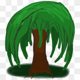 Cartoon Willow Tree - Willow Tree Cartoon Drawing, HD Png Download - willow tree png