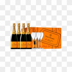 Veuve Clicquot Pack Free Glasses, HD Png Download - champagne bottle popping png