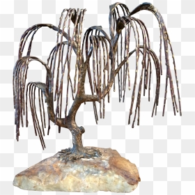 Bijan Bronze Brutalist Sculpture Weeping Willow Tree - Sculpture, HD Png Download - willow tree png