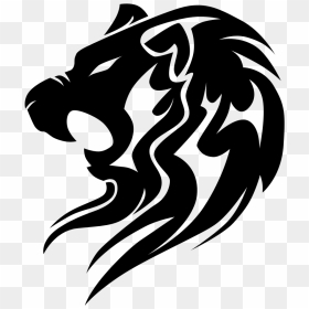Roaring Lion Logo Png - Lion Head Tribal Tattoo Design, Transparent Png - lion png logo