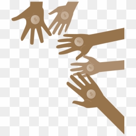 Crowd Giving Hands - Illustration, HD Png Download - giving hands png