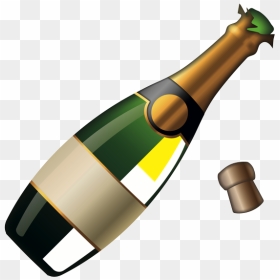 Glass Bottle, HD Png Download - champagne bottle popping png