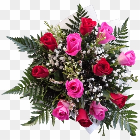 Pink Rose Bouquet - Garden Roses, HD Png Download - bouquet of roses png