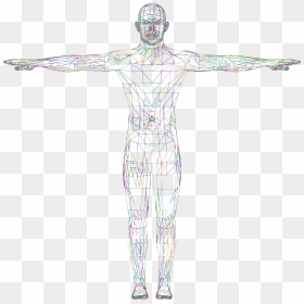 Detailed Low Poly Man Wireframe Prismatic Clip Arts - 3d Wireframe Body Png, Transparent Png - human body png