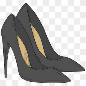 Black High Heels Clipart - Basic Pump, HD Png Download - heels png