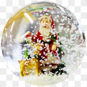 Christmas Ball With Snow And Santa - Christmas Ball Shake Drawing, HD Png Download - christmas snow png