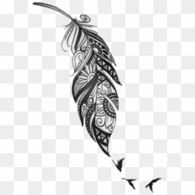 Feather Tattoo Designs On Leg Clipart , Png Download - Feather Tattoo Ideas, Transparent Png - tattoo designs png