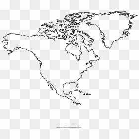 North America Coloring Page Outline Map Of Usa Canada - Map Of Canada And Europe, HD Png Download - usa outline png